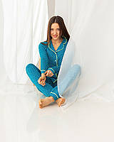 Пижама для женщин в горошек, удобный практичный женский комплект для сна и дома "Мэлоди" S,M,L,XL,