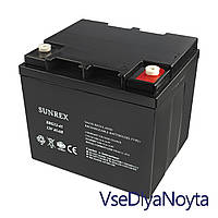 Аккумуляторная батарея SUNREX SRG12-45, Емкость: 45Ah, 12V, 12.9kg, гелевый, размеры: 198х166х174мм (ИБП UPS)