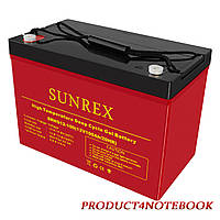 Аккумуляторная батарея SUNREX SRHG12-100, Емкость: 100Ah, 12V, 30.2kg, гелевый, размеры: 307х169х211мм (ИБП