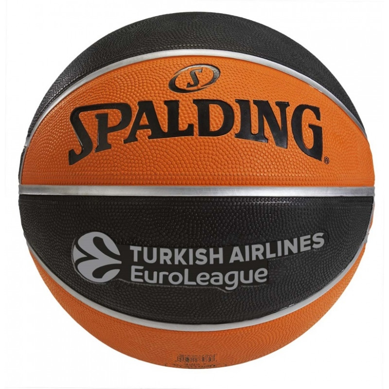 Баскетбольний м'яч Spalding TF-150 EuroLeague чорно-помаранчевый (розмір 5), фото 1