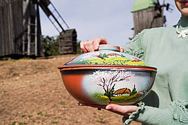 Глиняна пательня V 3 л, h 165 мм, d 280 мм Весна для запікання