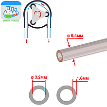 Шланг 6,4x3,2 мм Tygoprene E-LFL прозорий (хімстійкість висока) для перистальтичного насоса-дозатора