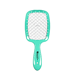 Щітка для волосся Salon Professional продувна 20 см SP0099 SL Зелена з білим