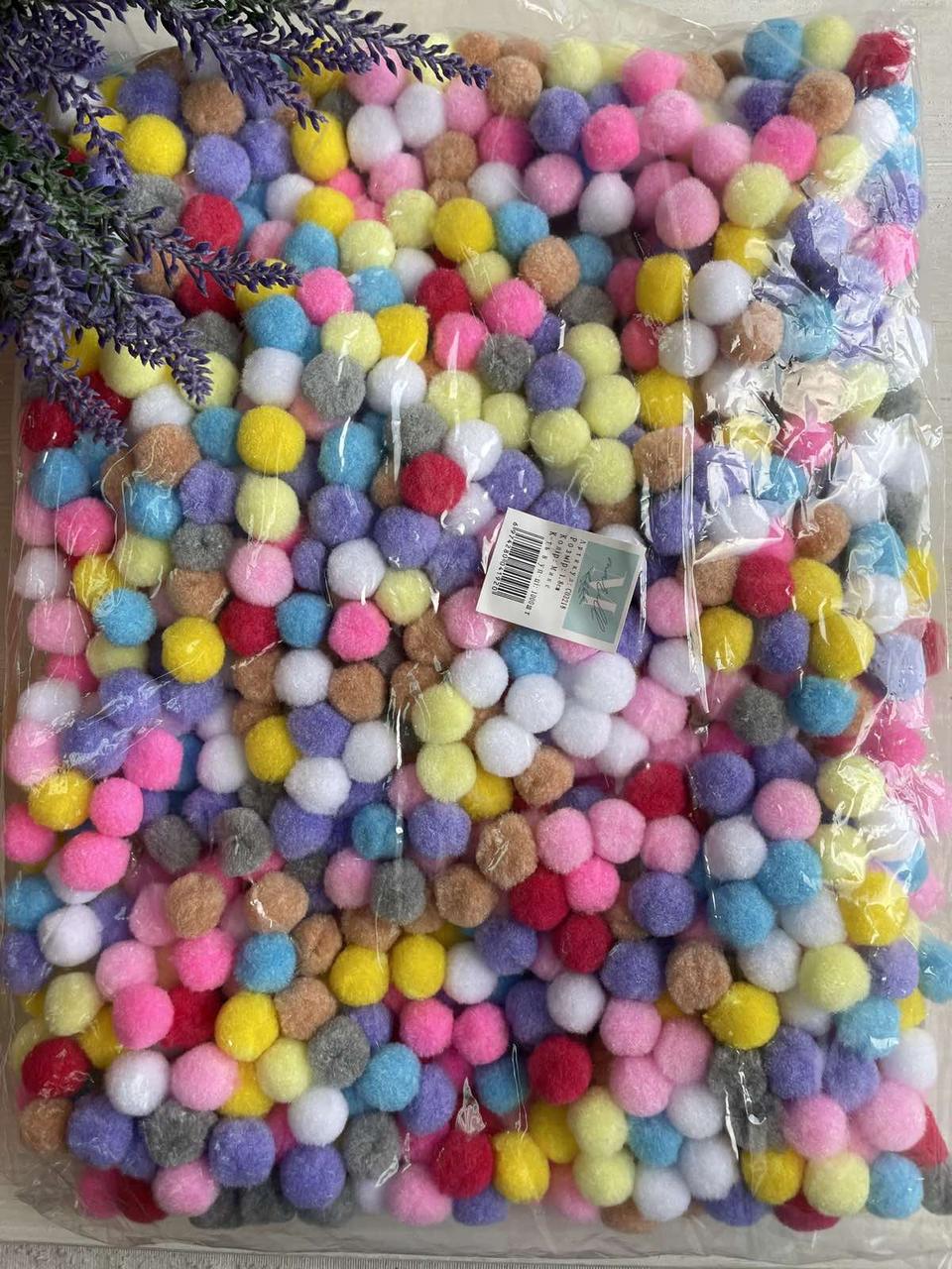 Помпони нейлонові " 1,8 см , мікс 1 000 шт