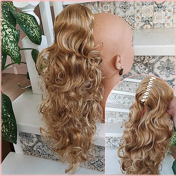 Хвіст шиньон кучерявий на крабі пшеничний JC902B-10"-24B