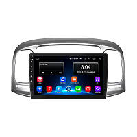 Штатная магнитола Lesko для Hyundai Verna II 2005-2010 экран 9" 2/32Gb Wi-Fi GPS Base 8шт