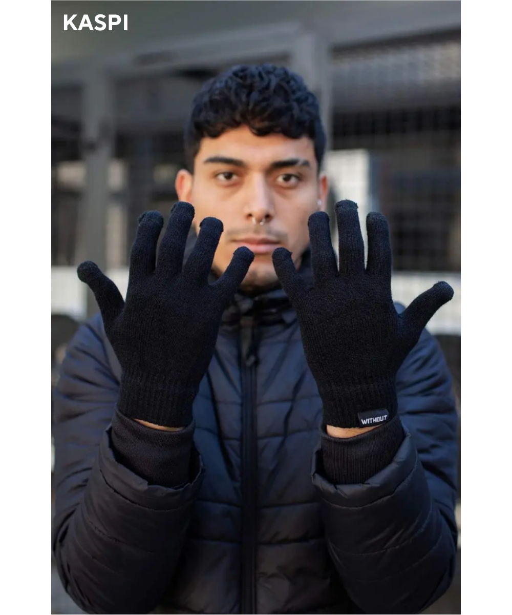 Рукавички трансформер чоловічі Touch Logo черні, сенсорні рукавиці, зимові теплі рукавички