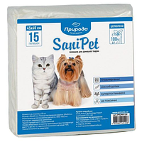 Абсорбирующие пеленки для собак и котов Природа Sani Pet 60х45 см, 15 шт