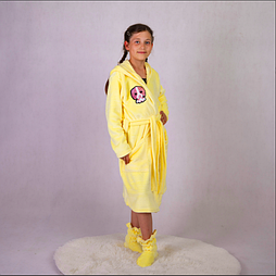 Дитячий теплий махровий жовтий халат для дівчинки на запах