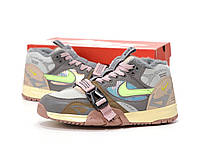 Чоловічі зимові кросівки Nike Air Trainer 1 SP Grey Beige Pink Winter Fur (сіро-рожеві) високі хутро Y14455