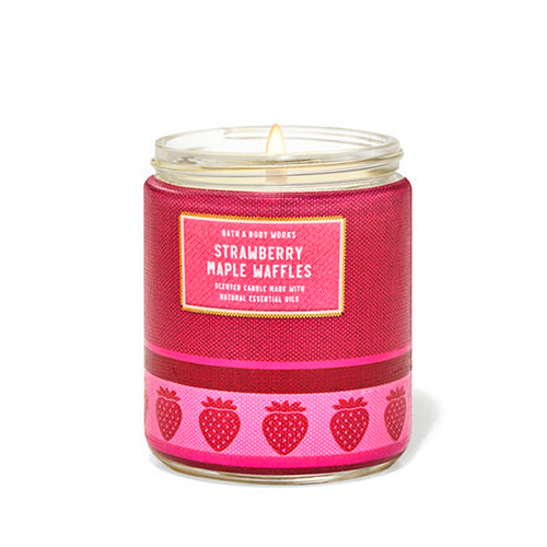 Bath&Body Works Парфумована свічка Strawberry Maple Waffle 198g Bath and body works свічки