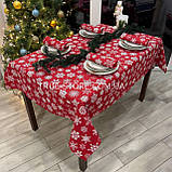 Скатертина новорічна водовідштовхувальна, високої якості (Туреччина)(Під замовлення або стандартний розмір), фото 10