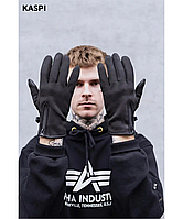 Рукавички чоловічі Gloves Softshell чорні, сенсорні рукавички, зимові теплі рукавиці