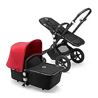 Bugaboo - Коляска 2 в 1 CAMELEON 3 PLUS BLACK/RED, колір чорний з червоним капюшоном на чорній рамі