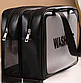 Косметичка органайзер для косметики чорна прозора Washbag 30х20х14 см з ручками дорожня на два відділення, фото 3
