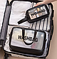Косметичка органайзер для косметики чорна прозора Washbag 30х20х14 см з ручками дорожня на два відділення, фото 4