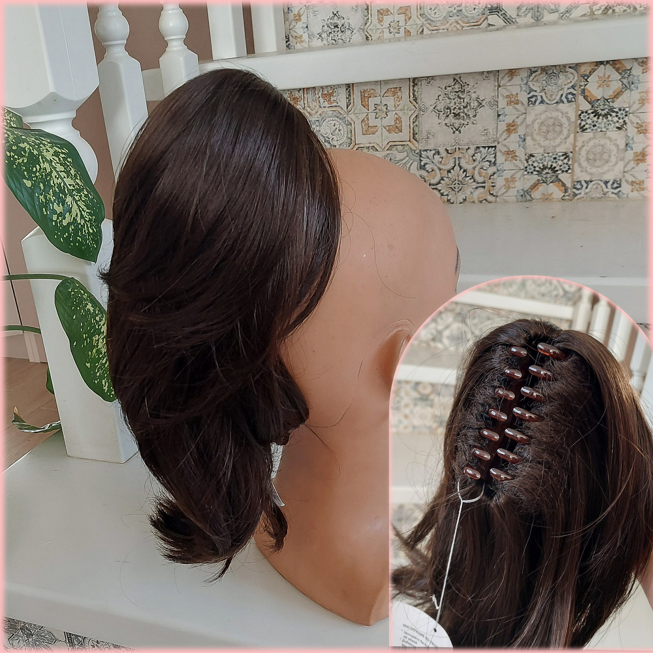 Хвіст шиньон каскад на крабі шоколадний TEMPO-6, фото 1