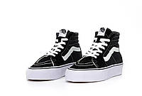 Кеды высокие демисезонные Vans Sk8 Platform черно-белый кеды на высокой подошве