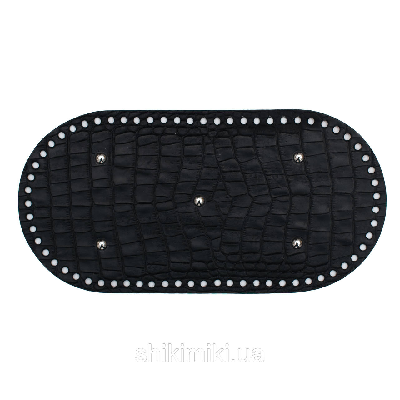 Дно для сумки з ніжками (30*15 см), колір Чорна рептилія, фото 1