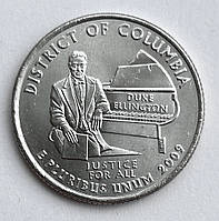 США 25 центів (квотер) 2009, Штати та території: Округ Колумбія. UNC