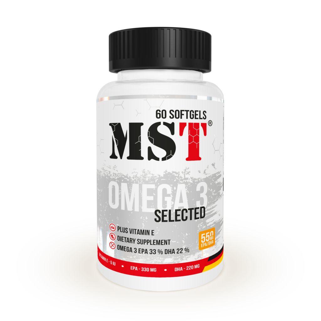 Жирные кислоты MST Omega 3 Selected 65%, 60 капсул - фото 1 - id-p1992606526