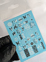 Слайдер-дизайн RichColoR 045 Чорно-білі написи, метелики