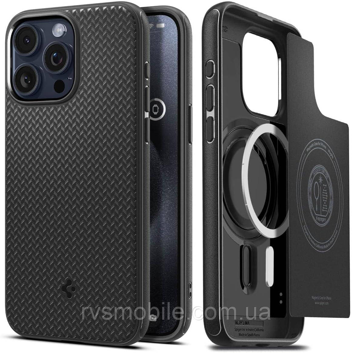 Чохол Spigen для iPhone 15 Pro Max - Mag Armor (совместим с MagSafe), Matte Black (ACS06597)