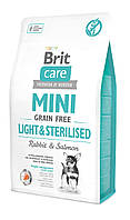 Brit Care Grain Free Mini Light & Sterilised сухой беззерновой корм для стерилизованных собак 2 кг