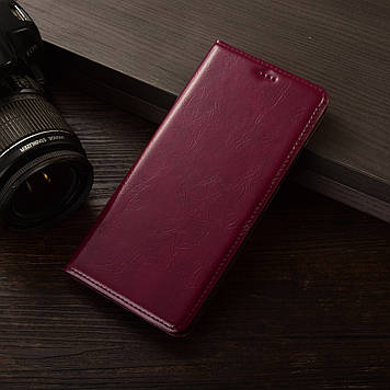 Чохол для XIAOMI Redmi 8 протиударний магнітний шкіряний вологостійкий книжка з підставкою "VERSANO" Бордовий