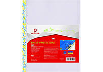 Файл для документів А4+ Optima, 40 мкм, фактура "глянець", з жовто-блакитним орнаментом (20 шт/уп)