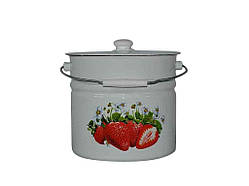 Відро ем. 12л /2 з кришкою Полуниця (І1224/2) ТМ IDILIA