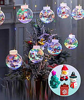 Світлодіодна гірлянда штора Кульки з росою Фігурки Мікс 10 шт LED 3х0.8 м