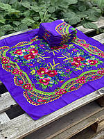 Платок женский, шелковый, размер 70/70, 10 шт. Фиолет