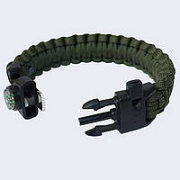 Браслет выживания из паракорда Кобра Safety Survival Bracelet Army Green