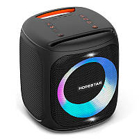 Портативна бездротова Bluetooth колонка Hopestar 50Вт Black з вологозахистом бездротовим мікрофоном і функцією