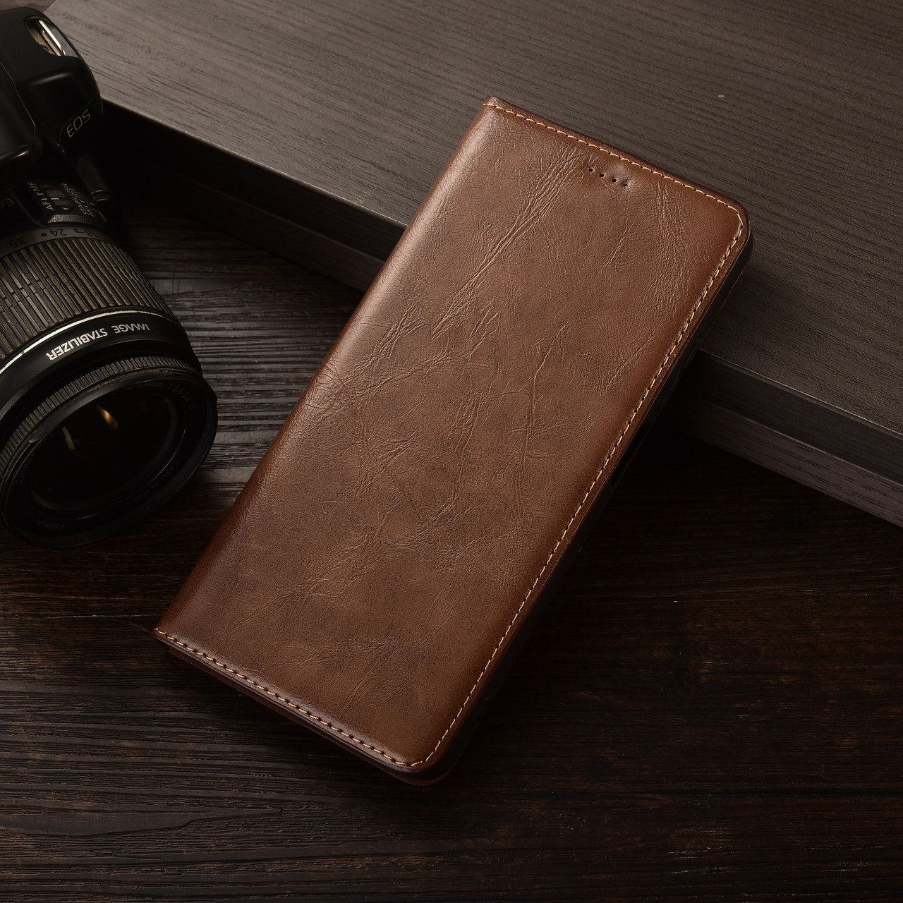 Чохол для Xiaomi Redmi 5A протиударний магнітний шкіряний вологостійкий книжка з підставкою "VERSANO" Світло-коричневий