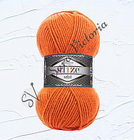 Оранжевая пряжа с шерстью 170 м 100 г Alize SuperLana Midi (Ализе суперлана миди) 225 янтарь