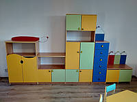 Стенка детская игровая для игрушек Комплект Design Service Стенка Карандаш (594) зеленая вода/желтый/синий