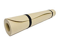 Коврик для йоги, фитнеса, каремат йогамат 1200*500*3,5 мм бежевый коврик на природу