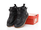 Чоловічі зимові кросівки Nike Air Force 1 Luxe GORE-TEX 32567 чорні, фото 8