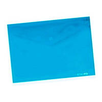 Папка-конверт А4 прозора на кнопці Economix E31301-02, 180 мкм, фактура "глянець", синя
