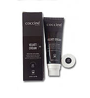 Крем Черный для обуви из деликатных видов кожи в тюбике с губкой COCCINE VELVET CREAM 75мл