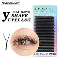 Вії Nagaraku 2D YY-форма Mix C/0.07 (8-15 мм)