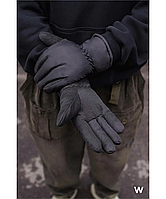 Перчатки мужские Point черные, пуховые перчатки, зимние теплые перчатки