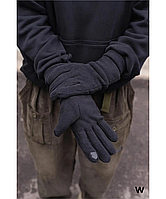 Флисовые перчатки мужские Screen черные, сенсорные перчатки, зимние теплые перчатки