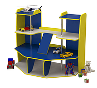 Стенка детская игровая Design Service Гараж для детских учебных заведений (70) Синий/желтый