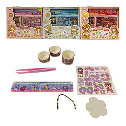 148-01/04 Набір наклейок, лінійка, пінцет, кулон, підвіска, у коробці