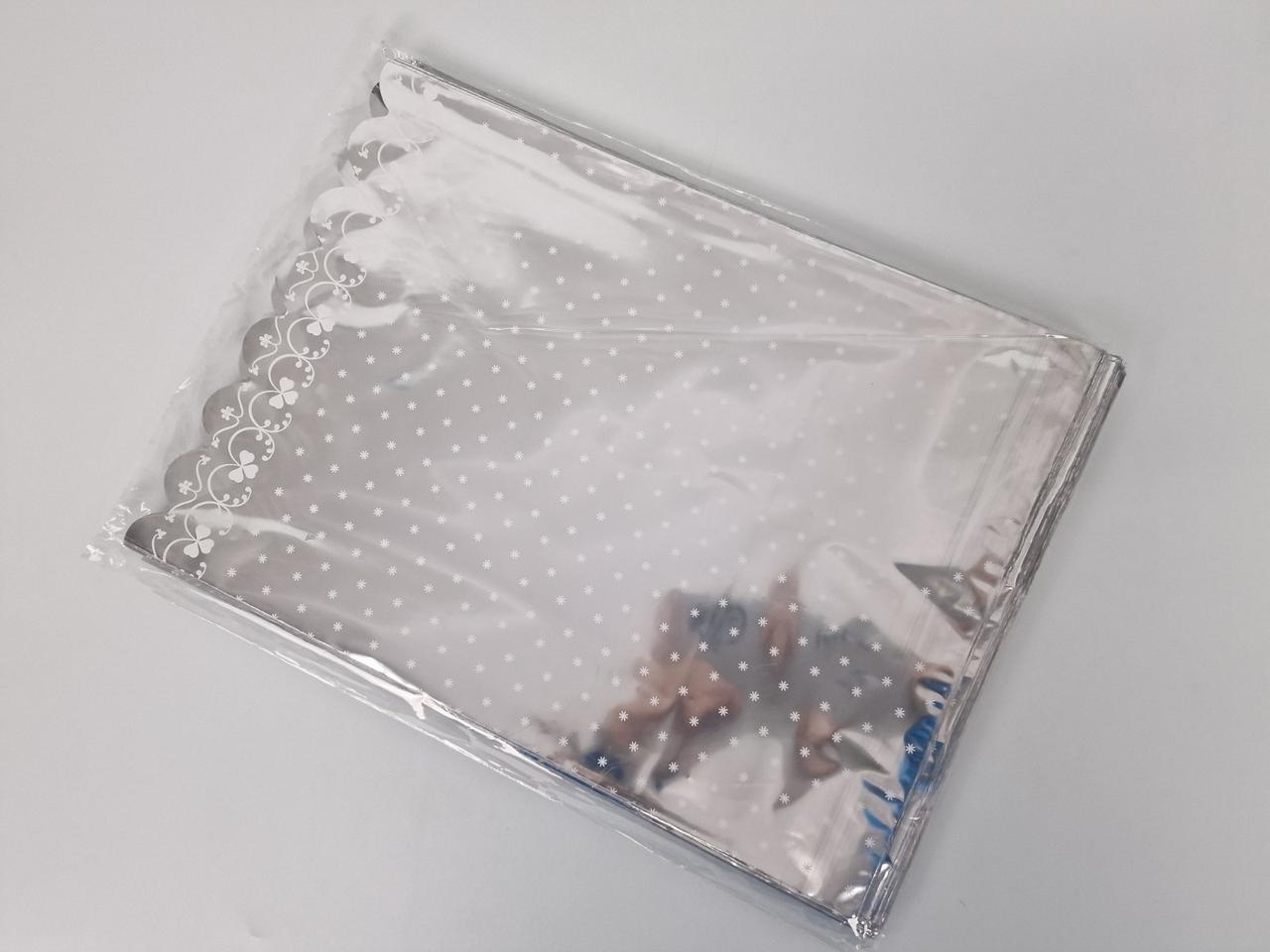 Пакет із малюнком для пакування подарунків (25*35) No89 фольгований "Сніжинка" (100 шт.), фото 1