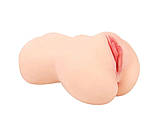 Мастурбатор вагіна з вібрацією Hanna Kokos, кібершкіра, бежевий, 18 х 12.5 см kitty.in.ua, фото 2