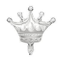 Фольгована міні-куля "срібна Корона" 29х30 см (Китай)